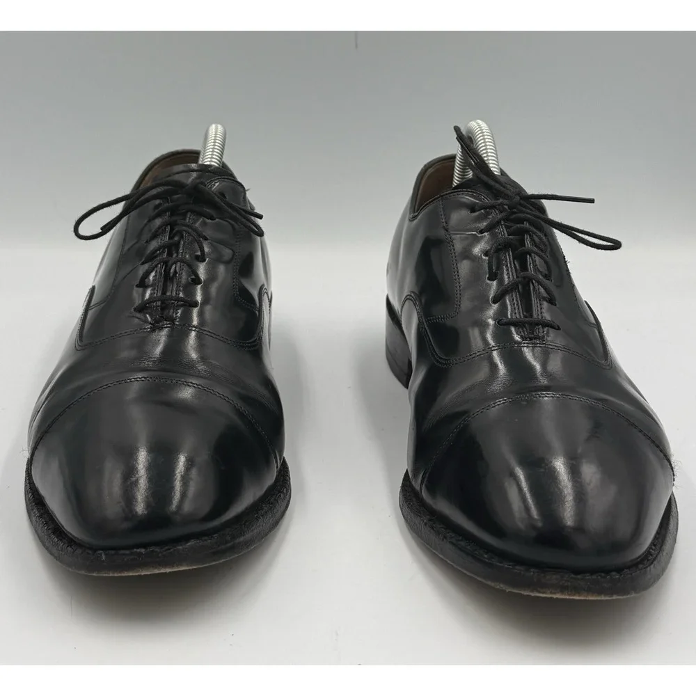 Johnston And Murphy Cap Toe Oxford Shoes Men's 9.5 Black Classic Lace Up Dress - Picture 2 of 8